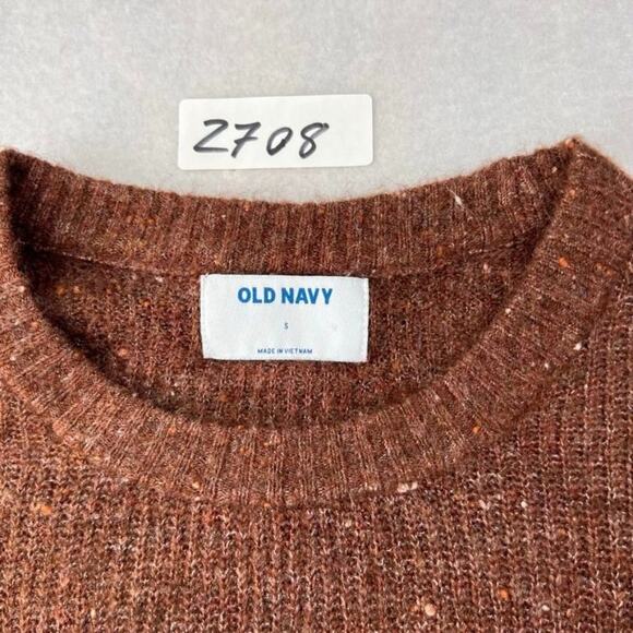 Old Navy Sweater Womens Small Long Sleeve Knit Chocolate Speckle - Picture 5 of 10